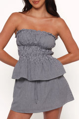 Luna Skirt Set Black White Gingham