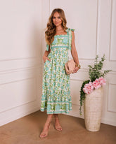 Honeydew Hush Floral Maxi Dress