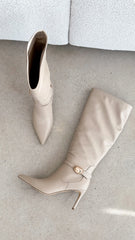 Druella Heeled Boot Stone