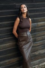Colby Midi Skirt Brown