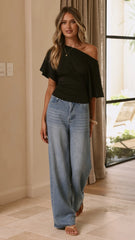 Tarah Straight Leg Jeans Mid Blue Denim