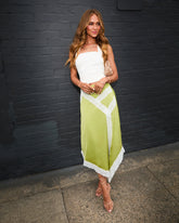 Lets Go Out Asymmetric Satin Skirt