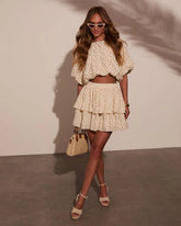 Sweet Harmony Tiered Floral Mini Skirt