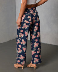 New Bloom Rigid High Rise Straight Leg Printed Jeans