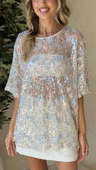 Kaia Sequin Top Blue