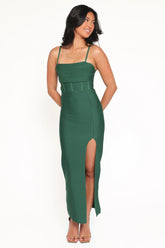 Louisa Midi Dress Emerald Green