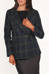 Juliette Blazer Green Plaid