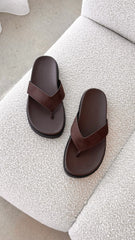 Aila Thong Dark Cacao Suede