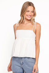 Zephyra Baby Doll Top White