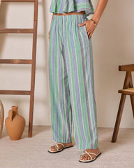 Ediena Striped Linen Pants