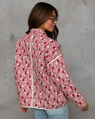Warm Rose Quilted Zip Up Jacket