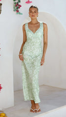 Rubie Maxi Dress Lime Floral