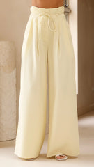 Melinda High Waist Pants Soft Yellow