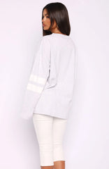 Playing Ball Oversized Long Sleeve Tee Grey Marle