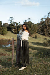 Etta Ballet Wrap Knit Sweater Cream