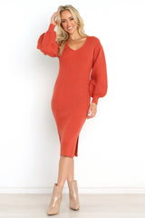 Caledonia Dress Rust