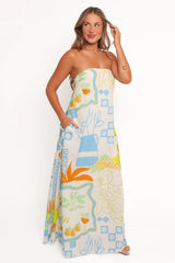 Kaelani Strapless Maxi Dress Multi Print