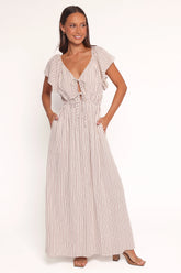 Martin Maxi Dress Cherry Red Stripe