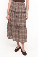 Campbell Tiered Maxi Skirt Juno Check