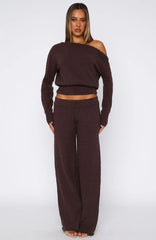 Please Be Mine Knit Pants Chocolate