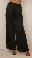 Hayleigh Asymmetrical Top and Pants Set Black Lace