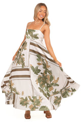 Elanor Maxi Dress Olive Print