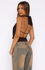 Homesick Cowl Neck Top Chocolate