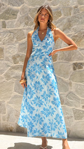 Solange Maxi Dress Blue Floral