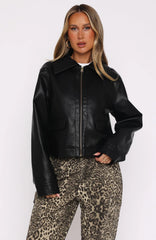 Nobody Told Me PU Jacket Black