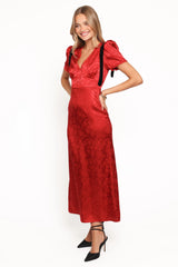 Lomandra Maxi Dress Red Jacquard