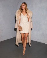 Celestial Kiss Shaggy Knit Mini Dress