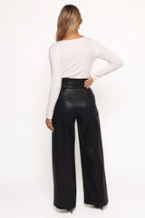 Kieran Faux Leather Pant Black