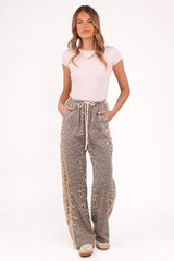 Fletcher Denim Racer Pants Leopard