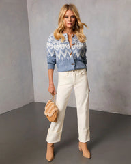 Frosted Fable Abstract Print Cardigan