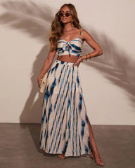 Haidee Watercolor Striped Maxi Skirt