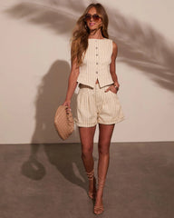 Sailen Pinstripe Vest Top