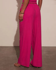 Onyx Linen Wide Leg Pants