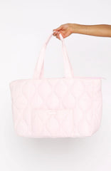 Always Moving Quilted Tote Bag Ballet Pink