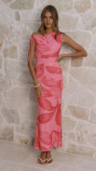 Seona Maxi Dress Pink Floral