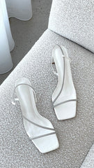Kaye Heels White Diamante