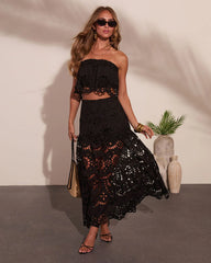 Coastline Energy Floral Eyelet Maxi Skirt