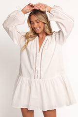 Hart Long Sleeve Mini Dress White