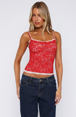 Lots Of Lust Lace Cami Red