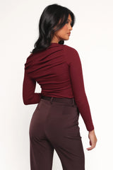 Cer Knit Top Cherry Chocolate