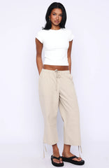 Date Me Capri Cargo Pants Stone