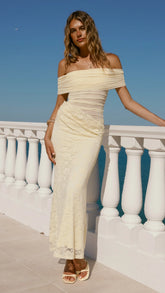 Tiarna Off The Shoulder Maxi Dress Yellow