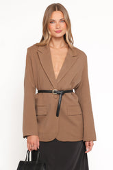 Tove Tie Back Blazer Tan