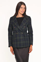 Juliette Blazer Green Plaid