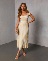 Chanley Striped Midi Dress