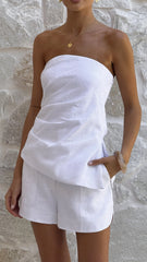 Dana Strapless Top White